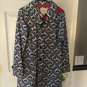 Black and White Patterned Women's Coat